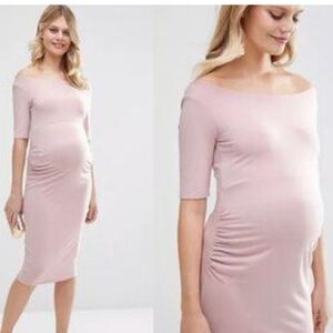ASOS Pink Midi Maternity Dress